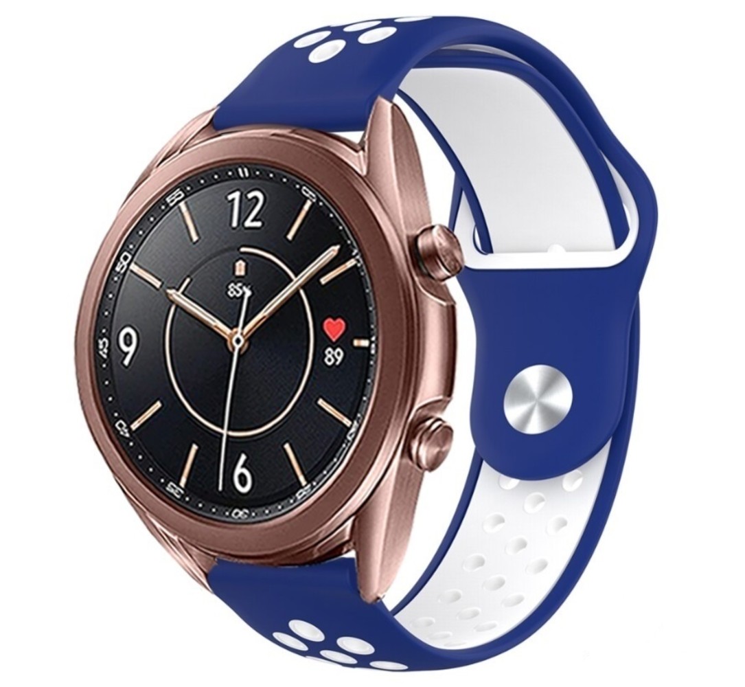 Strap-it® Strap-it Samsung Galaxy Watch 3 41mm Sportarmband (Blau / Weiß)