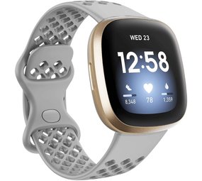 Strap-it® Fitbit Versa 3 Silikonband mit Löchern (Grau) Strap-it® Fitbit Versa 3 Silikonband mit Löchern (Grau)