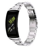 Strap-it® Samsung Gear Fit 2 (Pro) Gliederarmband (Silber)