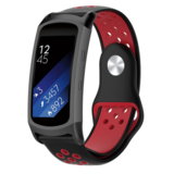 Strap-it® Samsung Gear Fit 2 (Pro) Sportarmband (Schwarz / Rot)