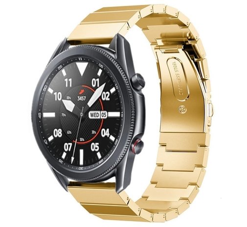 Strap-it® Strap-it Samsung Galaxy Watch 3 45mm Armband Metall (Gold) Strap-it® Strap-it Samsung Galaxy Watch 3 45mm Armband Metall (Gold)