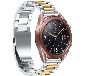 Strap-it® Samsung Galaxy Watch 3 41mm Gliederarmband (Silber / Gold) Strap-it® Samsung Galaxy Watch 3 41mm Gliederarmband (Silber / Gold)