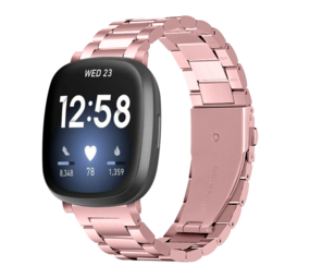 Strap-it® Fitbit Versa 3 Stahlband (Rosa) Strap-it® Fitbit Versa 3 Stahlband (Rosa)