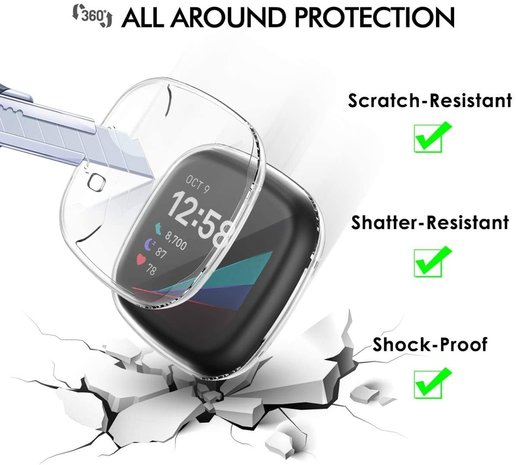 Strap-it® Strap-it Fitbit Sense Schutzhülle (Transparent) Strap-it® Strap-it Fitbit Sense Schutzhülle (Transparent)
