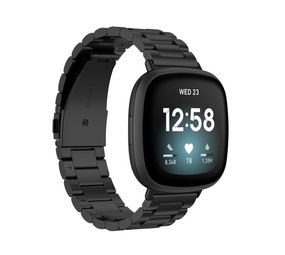 Strap-it® Fitbit Sense Gliederarmband (Schwarz) Strap-it® Fitbit Sense Gliederarmband (Schwarz)