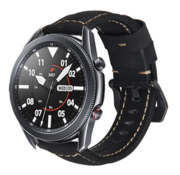Strap-it® Samsung Galaxy Watch 3 45mm Lederarmband (Schwarz)