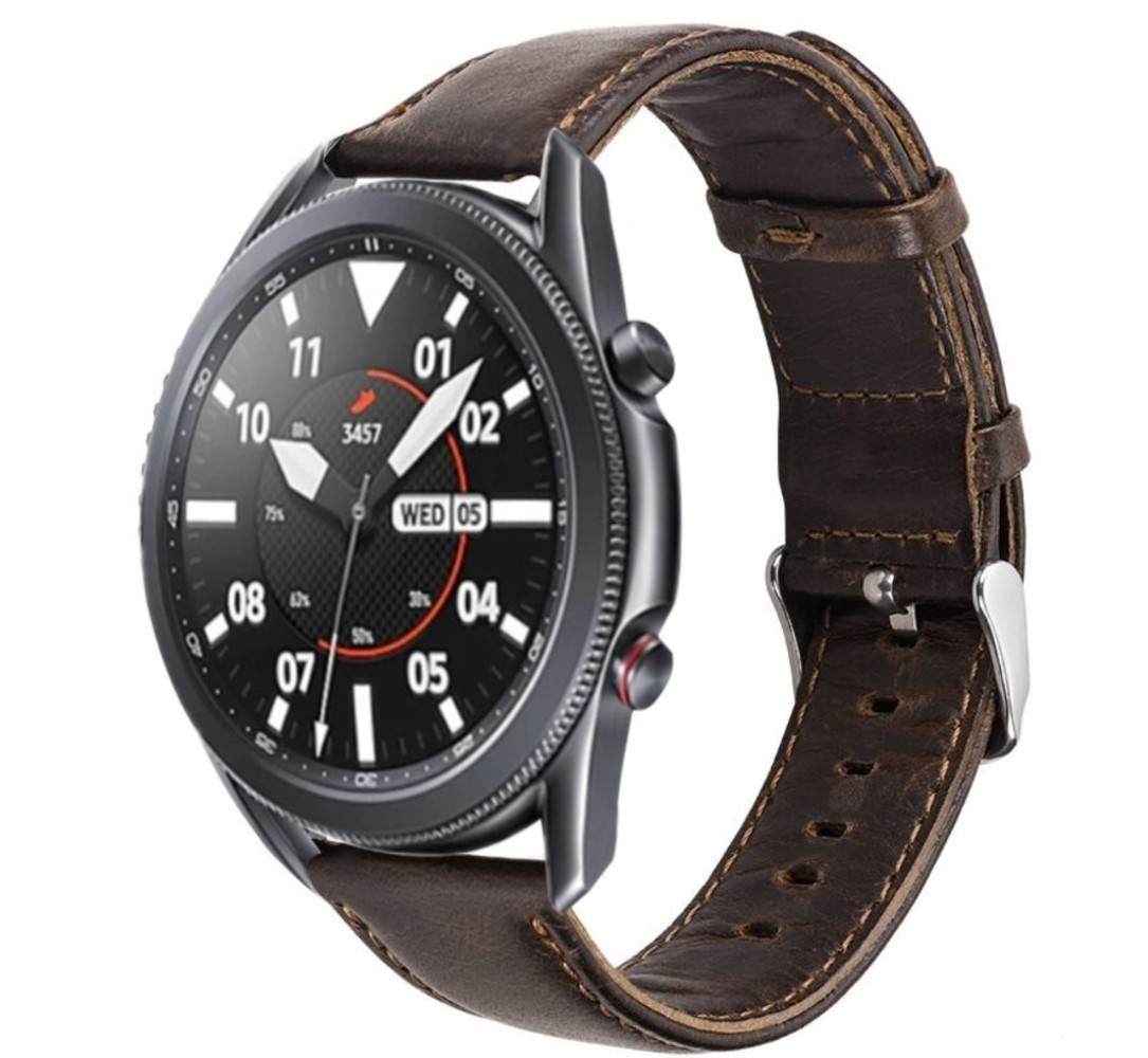 Strap-it® Strap-it Samsung Galaxy Watch 3 45mm Lederarmband (Dunkelbraun) Strap-it® Strap-it Samsung Galaxy Watch 3 45mm Lederarmband (Dunkelbraun)