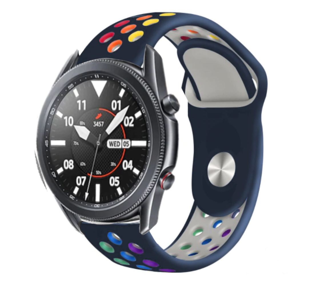 Strap-it® Strap-it Samsung Galaxy Watch 3 45mm Sportarmband (Dunkelblau / Bunt)