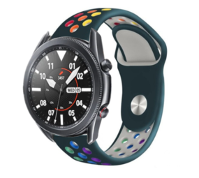 Strap-it® Samsung Galaxy Watch 3 45mm Sportarmband (Tannengrün / Bunt) Strap-it® Samsung Galaxy Watch 3 45mm Sportarmband (Tannengrün / Bunt)