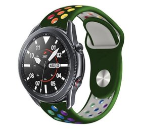 Strap-it® Samsung Galaxy Watch 3 45mm Sportarmband (Armeegrün / Bunt) Strap-it® Samsung Galaxy Watch 3 45mm Sportarmband (Armeegrün / Bunt)