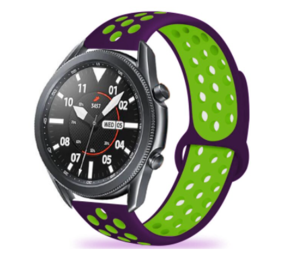 Strap-it® Samsung Galaxy Watch 3 45mm Sportarmband (Lila / Grün) Strap-it® Samsung Galaxy Watch 3 45mm Sportarmband (Lila / Grün)