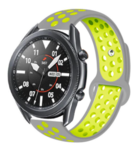 Strap-it® Strap-it Samsung Galaxy Watch 3 45mm Sportarmband (Grau / Gelb)