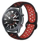 Strap-it® Strap-it Samsung Galaxy Watch 3 45mm Sportarmband (Schwarz / Rot)