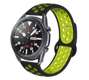 Strap-it® Samsung Galaxy Watch 3 45mm Sportarmband (Schwarz / Gelb) Strap-it® Samsung Galaxy Watch 3 45mm Sportarmband (Schwarz / Gelb)