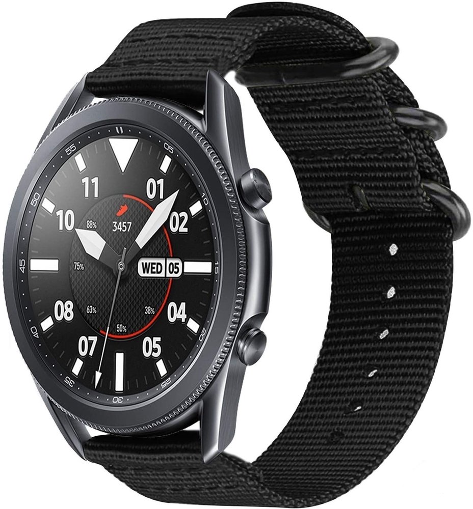 Strap-it® Strap-it Samsung Galaxy Watch 3 45mm Nylon schnallenband (Schwarz) Strap-it® Strap-it Samsung Galaxy Watch 3 45mm Nylon schnallenband (Schwarz)