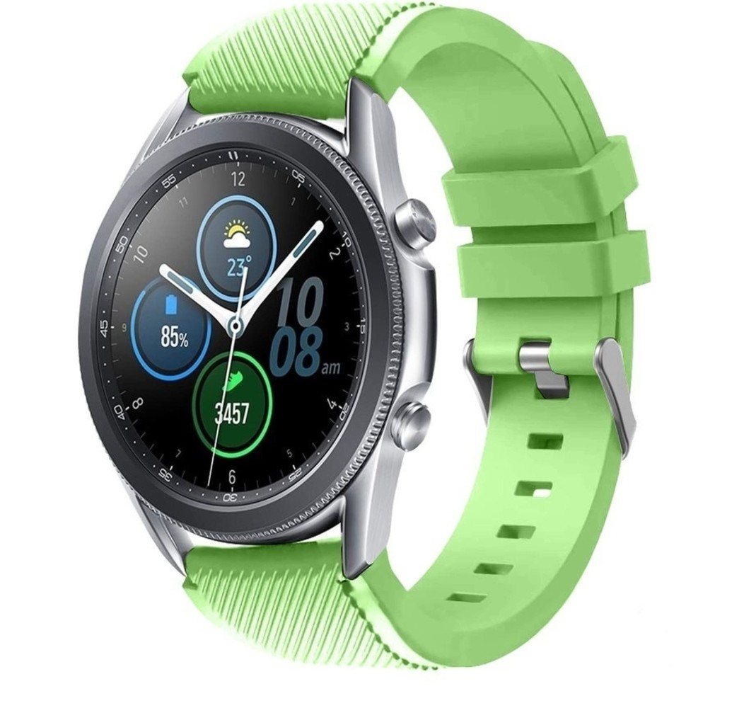 Strap-it® Strap-it Samsung Galaxy Watch 3 45mm Armband Silikon (Hellgrün)