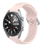 Strap-it® Strap-it Samsung Galaxy Watch 3 45mm Silikonarmband mit Löchern (Hellrosa)