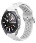 Strap-it® Strap-it Samsung Galaxy Watch 3 45mm Silikonarmband mit Löchern (Weiß)