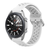 Strap-it® Samsung Galaxy Watch 3 45mm Silikonarmband mit Löchern (Weiß) Strap-it® Samsung Galaxy Watch 3 45mm Silikonarmband mit Löchern (Weiß)