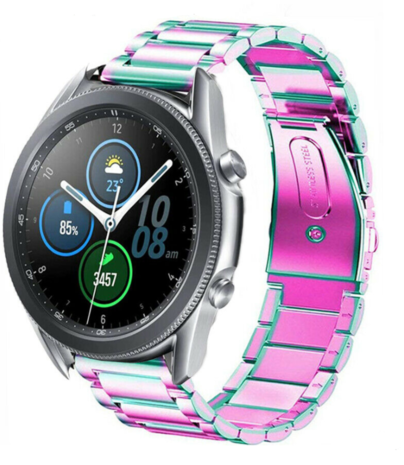 Strap-it® Strap-it Samsung Galaxy Watch 3 45mm Gliederarmband (Regenbogen) Strap-it® Strap-it Samsung Galaxy Watch 3 45mm Gliederarmband (Regenbogen)