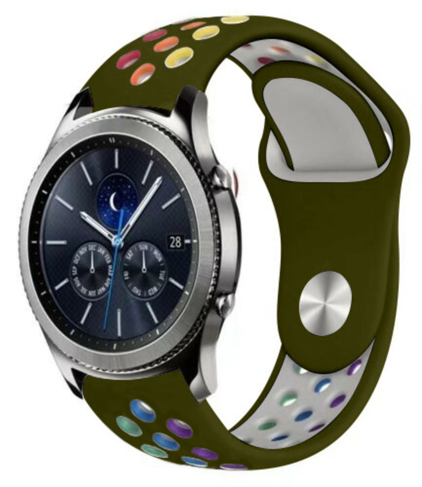 Strap-it® Strap-it Samsung Gear S3 Classic / Frontier Sportarmband (Armeegrün Bunt)