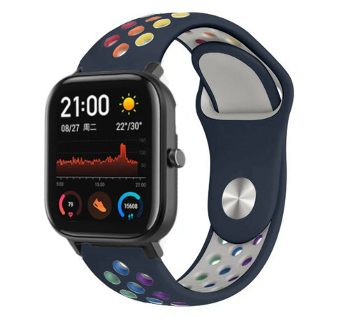 Strap-it® Strap-it Xiaomi Amazfit GTS Sportarmband (Bunt Dunkelblau)