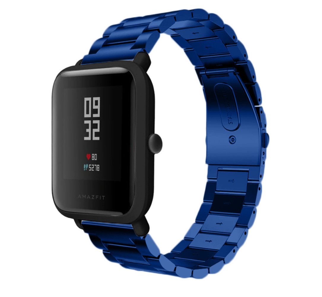 Strap-it® Strap-it Xiaomi Amazfit Bip Gliederarmband (Blau) Strap-it® Strap-it Xiaomi Amazfit Bip Gliederarmband (Blau)