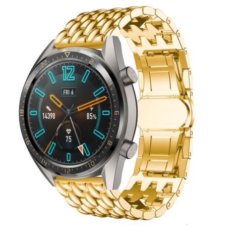 Strap-it® Strap-it Huawei Watch GT 2 Drache Gliederarmband (Gold)