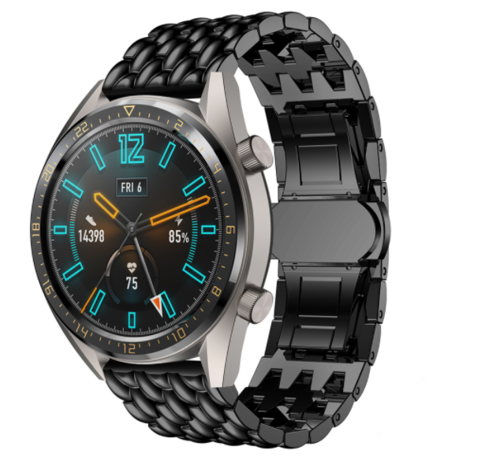 Strap-it® Strap-it Huawei Watch GT / GT 2 Drache Gliederarmband (Schwarz)
