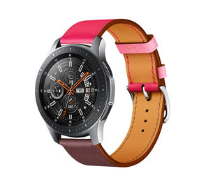 Strap-it® Samsung Galaxy Watch 46mm Armband Leder (Leuchtend Pink / Rotbraun) Strap-it® Samsung Galaxy Watch 46mm Armband Leder (Leuchtend Pink / Rotbraun)