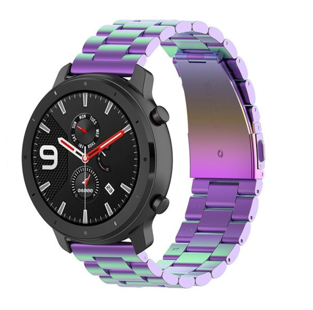 Strap-it® Strap-it Xiaomi Amazfit GTR Gliederarmband (Regenbogen)