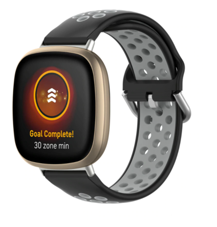 Strap-it® Strap-it Fitbit Versa 3 Sportarmband (Schwarz / Grau) Strap-it® Strap-it Fitbit Versa 3 Sportarmband (Schwarz / Grau)