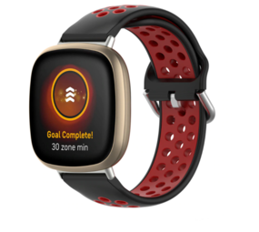 Strap-it® Fitbit Versa 3 Sportarmband (Schwarz / Rot) Strap-it® Fitbit Versa 3 Sportarmband (Schwarz / Rot)