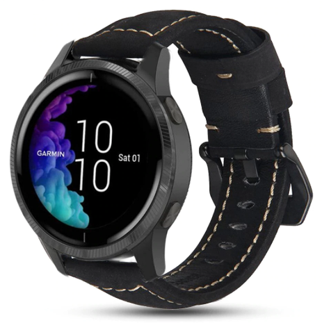 Strap-it® Strap-it Garmin Venu (SQ) Armband Leder (Schwarz) Strap-it® Strap-it Garmin Venu (SQ) Armband Leder (Schwarz)