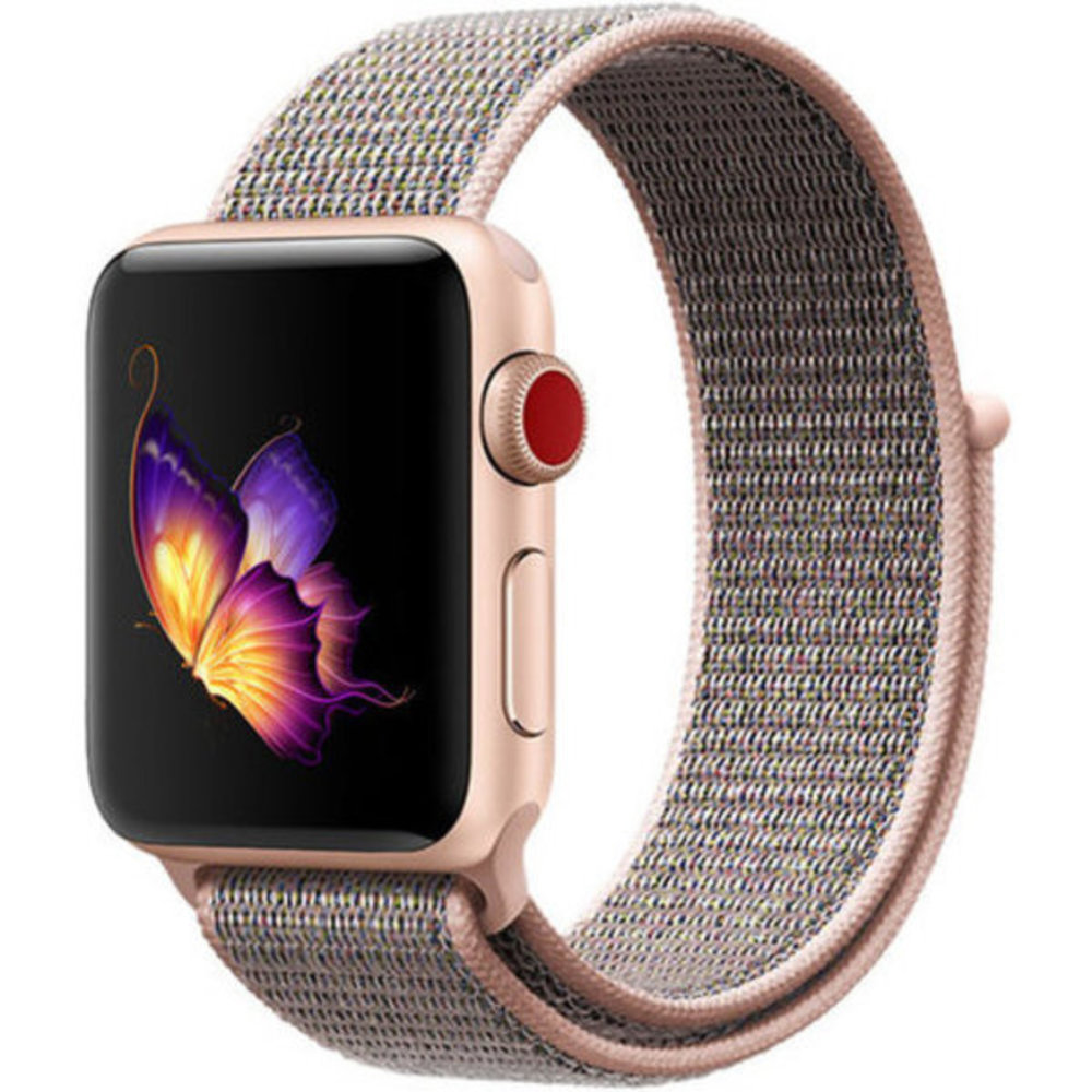 Apple Watch Nylon Loop Armband (Rosa Sand) - Smartwatcharmbaender.de