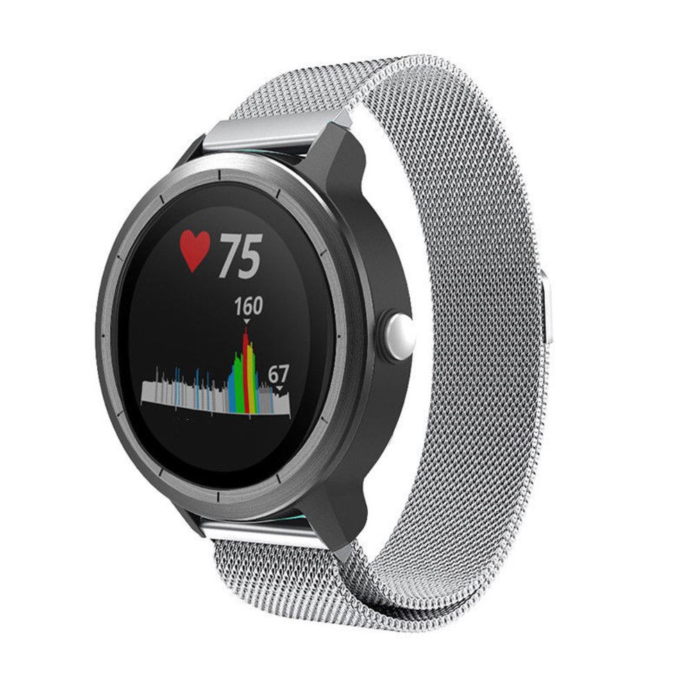 Strap-it® Strap-it Garmin Vivoactive 3 Milanese Armband (Silber)