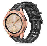 Strap-it® Samsung Galaxy Watch 42mm Nylon-Schnallenarmband (Schwarz / Grau)