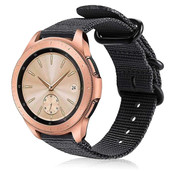 Strap-it® Samsung Galaxy Watch 42mm Nylon-Schnallenarmband (Schwarz)