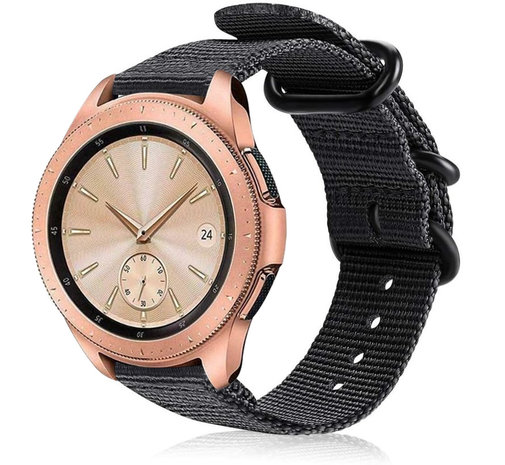 Strap-it® Strap-it Samsung Galaxy Watch 42mm Nylon-Schnallenarmband (Schwarz) Strap-it® Strap-it Samsung Galaxy Watch 42mm Nylon-Schnallenarmband (Schwarz)