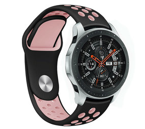 Strap-it® Samsung Galaxy Watch 46mm Sportarmband (Schwarz / Rosa) Strap-it® Samsung Galaxy Watch 46mm Sportarmband (Schwarz / Rosa)