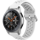 Strap-it® Strap-it Samsung Galaxy Watch 46mm Silikonarmband mit Löchern (Weiß)
