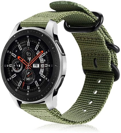 Strap-it® Strap-it Samsung Galaxy Watch 46mm Nylon Schnallenband (Grün) Strap-it® Strap-it Samsung Galaxy Watch 46mm Nylon Schnallenband (Grün)