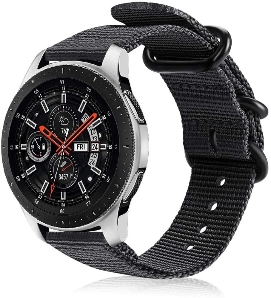 Strap-it® Strap-it Samsung Galaxy Watch 46mm Nylon Schnallenband (Schwarz) Strap-it® Strap-it Samsung Galaxy Watch 46mm Nylon Schnallenband (Schwarz)
