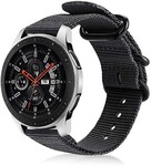 Strap-it® Strap-it Samsung Galaxy Watch 46mm Nylon Schnallenband (Schwarz)