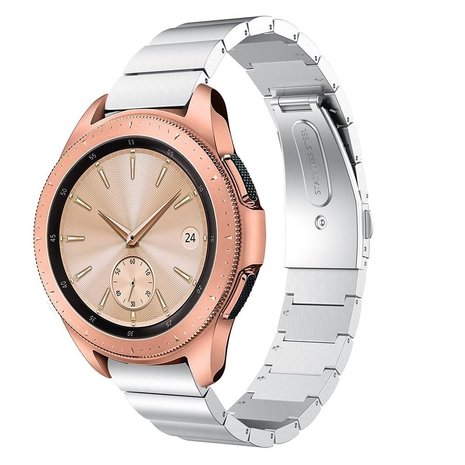 Strap-it® Strap-it Samsung Galaxy Watch 42mm Armband Metall (Silber)