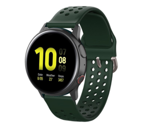 Strap-it® Samsung Galaxy Watch 42mm Armband Silikon mit Löchern (Armeegrün)