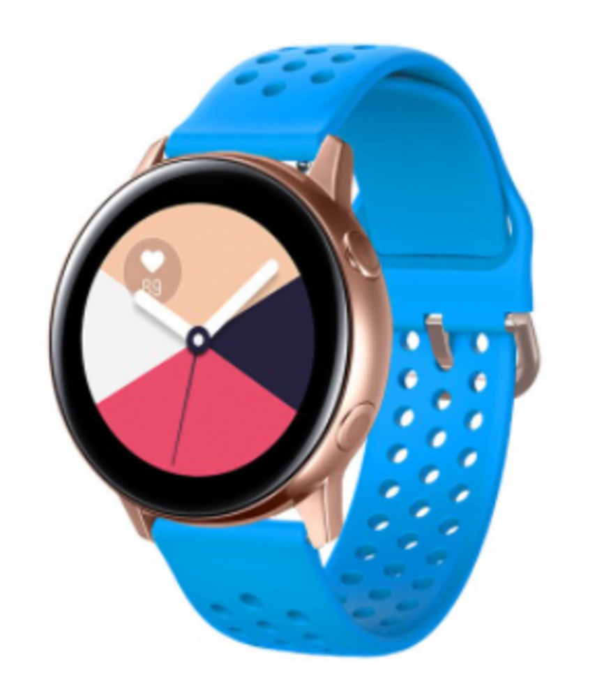 Strap-it® Strap-it Samsung Galaxy Watch 42mm Armband Silikon mit Löchern (Hellblau)