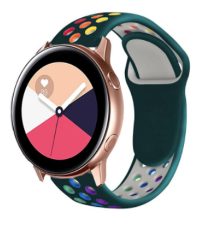 Strap-it® Strap-it Samsung Galaxy Watch Active / Active 2 Sportarmband (Buntes Kieferngrün)