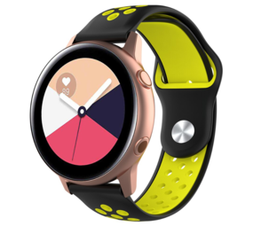 Strap-it® Samsung Galaxy Watch Active / Active 2 Sportarmband (Schwarz / Gelb) Strap-it® Samsung Galaxy Watch Active / Active 2 Sportarmband (Schwarz / Gelb)