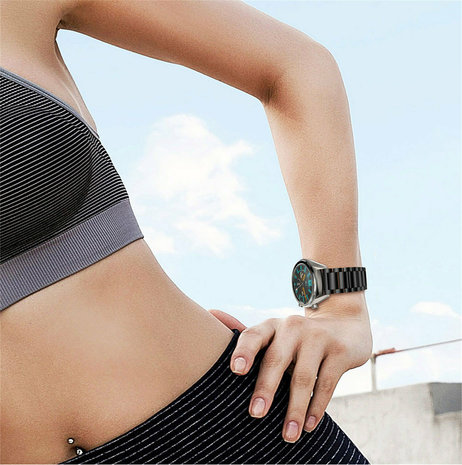 Strap-it® Strap-it Huawei Watch GT / GT 2 Gliederarmband (Schwarz) Strap-it® Strap-it Huawei Watch GT / GT 2 Gliederarmband (Schwarz)